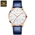 Montre à main pour hommes marque de luxe OLEVS 5869 montre-bracelet à Quartz réserve de marche résistant à l&#39;eau horloge en cuir véritable